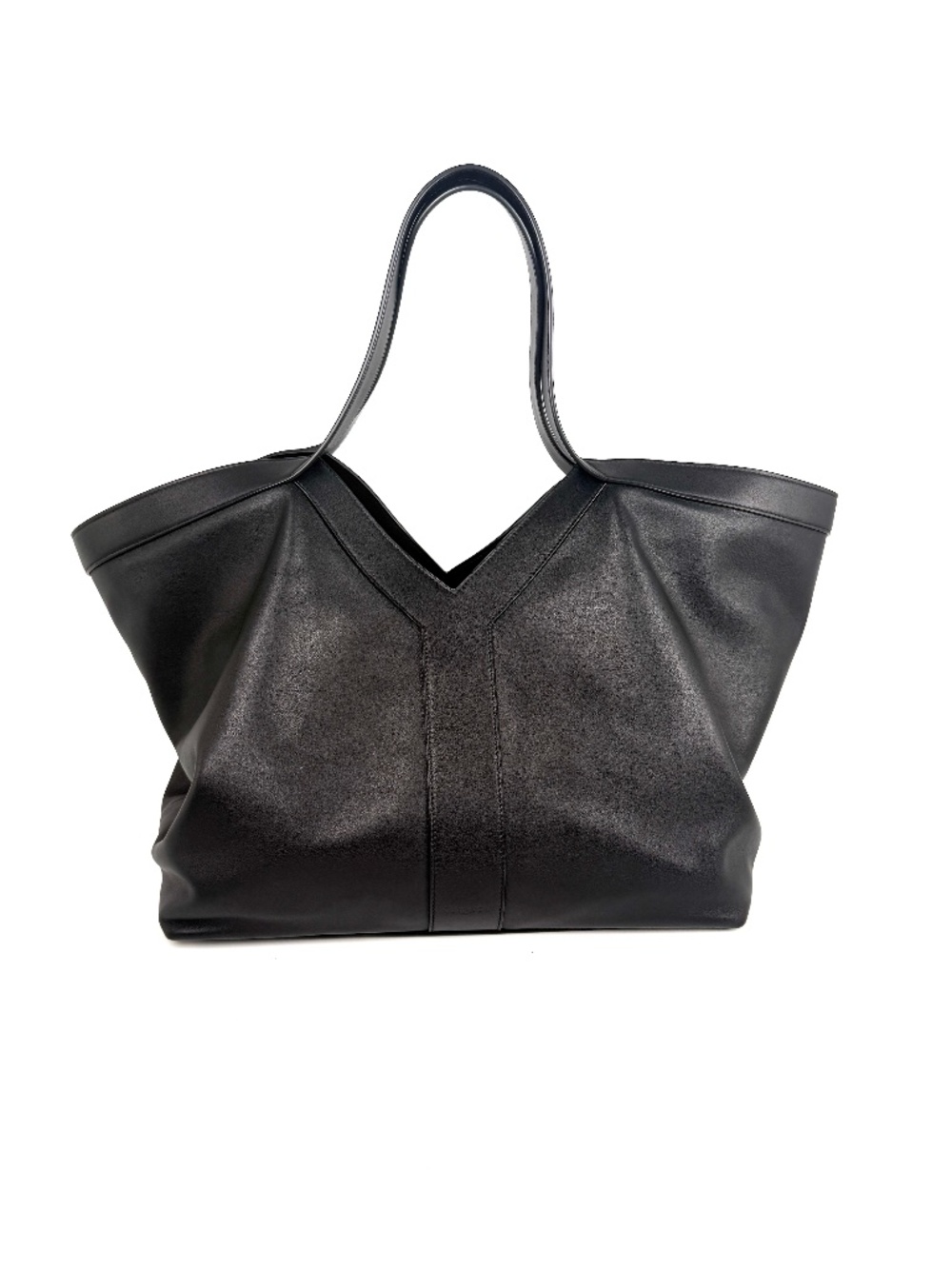 Saint Laurent Y Stitch YSL Black Calfskin Leather Tote  Bag